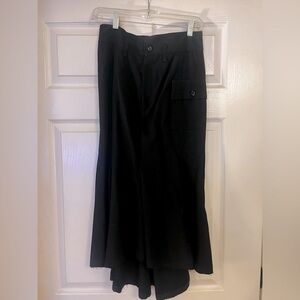 Y’s Yohji Yamamoto Black Midi Flared Pencil Skirt